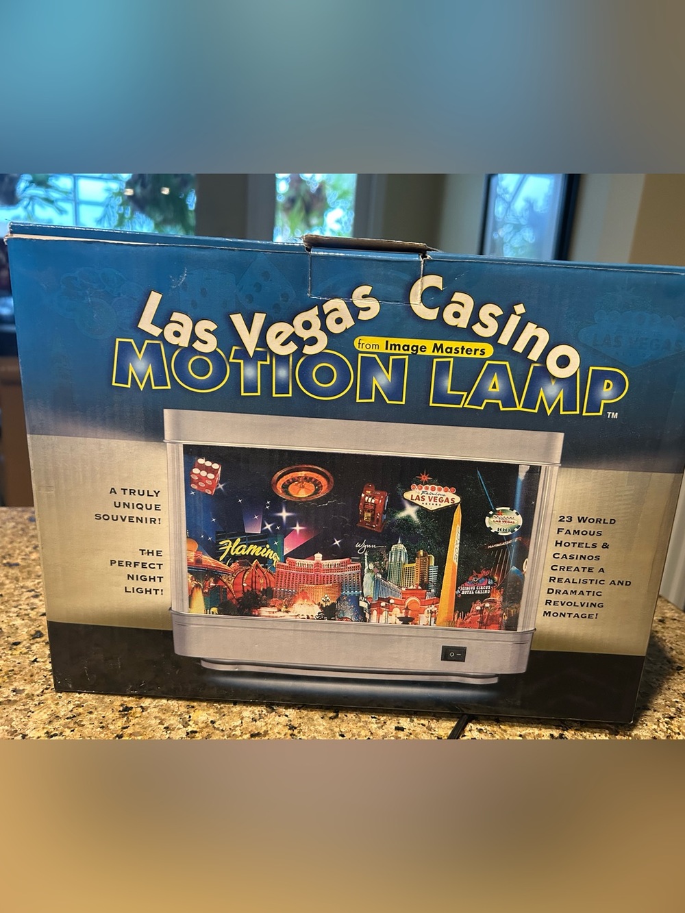 Rare Vintage Las Vegas Motion Lamp Dual Sides by Image Masters new in box